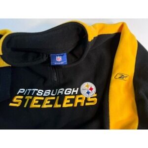 Pittsburgh Steelers Jacket  Quarter zip Size XL  Fleece Pockets Reebok NFL‎